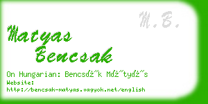 matyas bencsak business card